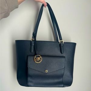 Michael Kors Black Leather Tote Bag Large